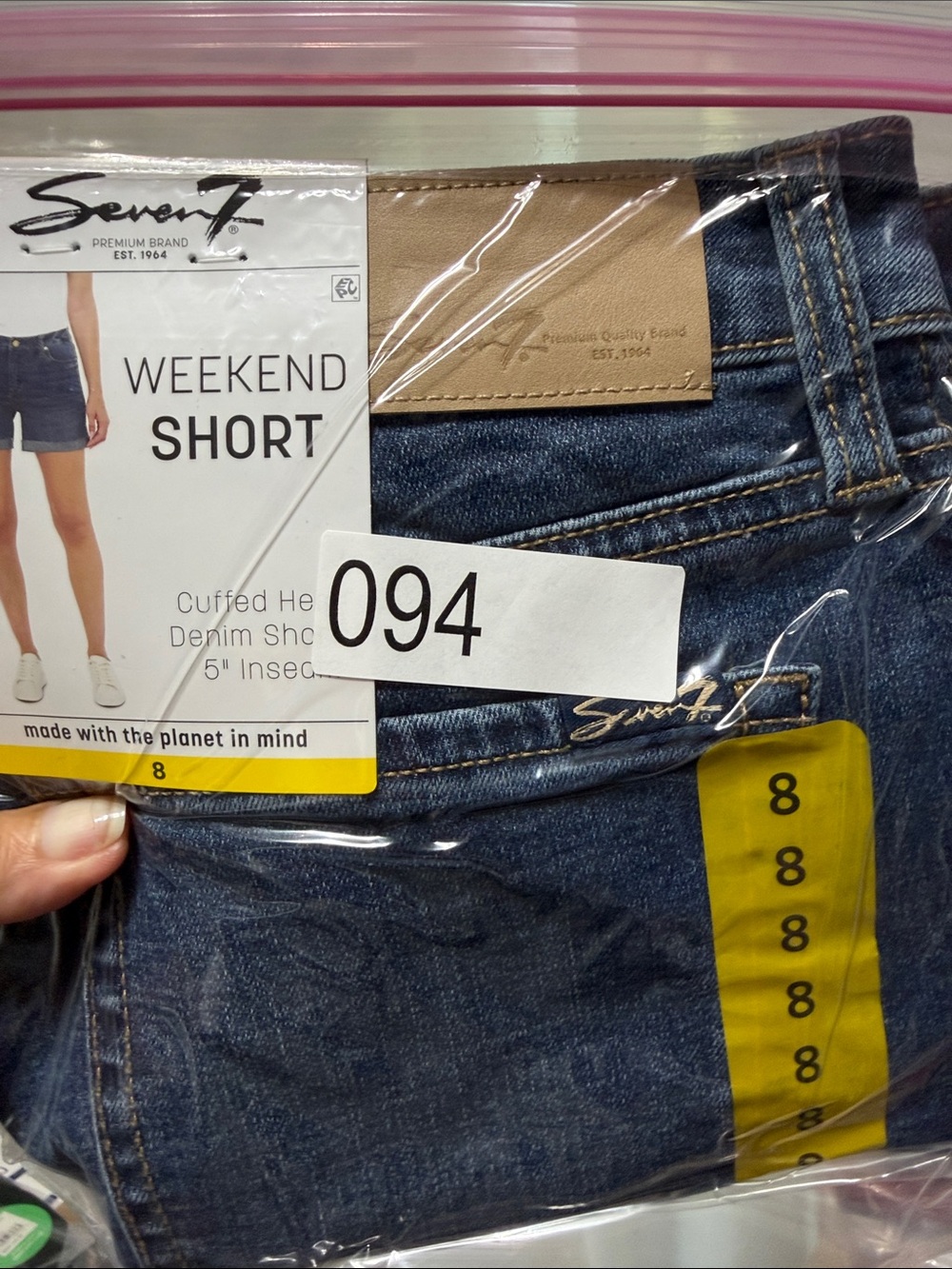 Seven7 Dark Blue Rolled Hem Denim Shorts